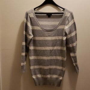 Metaphor Siler and White Sparkle Striped Sweater